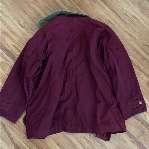 Lands End Burgundy Lined Insulated Barn Coat - Picture 3 of 3